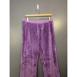 Nautica Pants Womens Small Purple Plush Fleece Lounge Sleep Drawstring Cozy